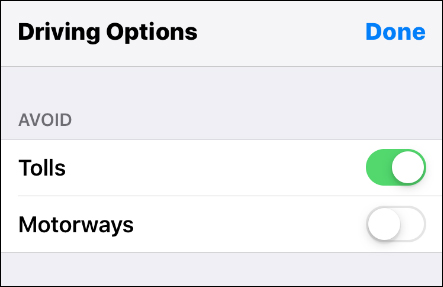 Set Your Driving Options Using Apple Maps Settings
