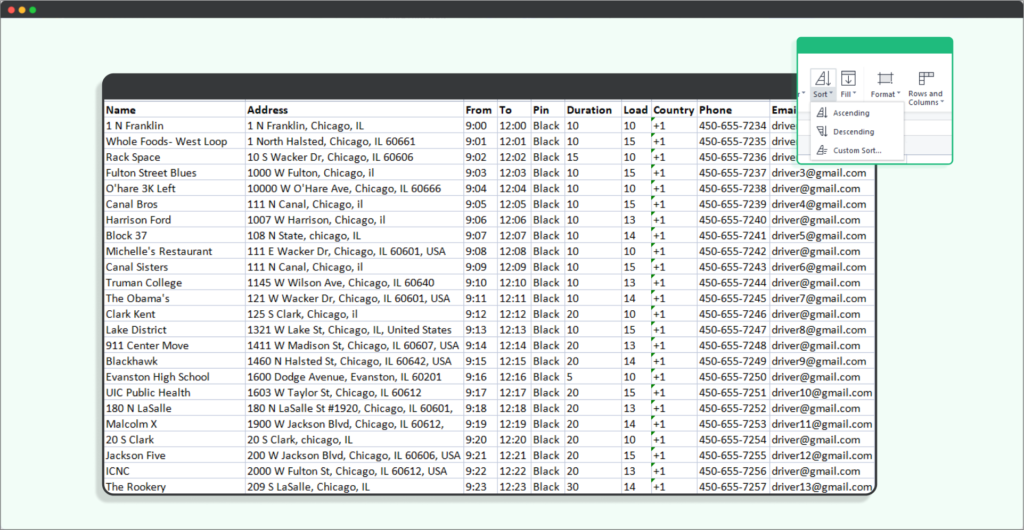 Sort data according to your requirements