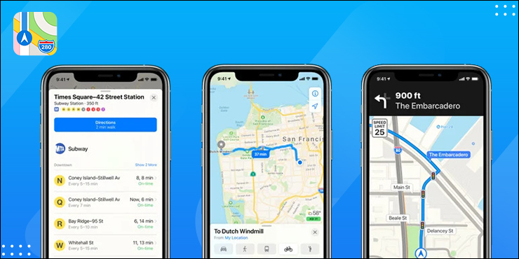 Apple Maps - multiple stops route planning app