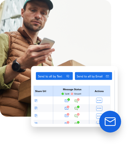 Delivery Driver Get Routes Through Email or Text message