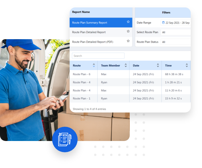 Delivery Route Plan Summary Report