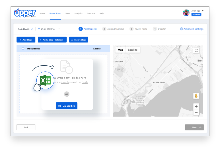 upper route planner process