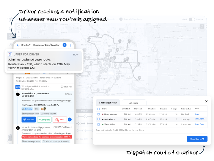 dispatch to driver