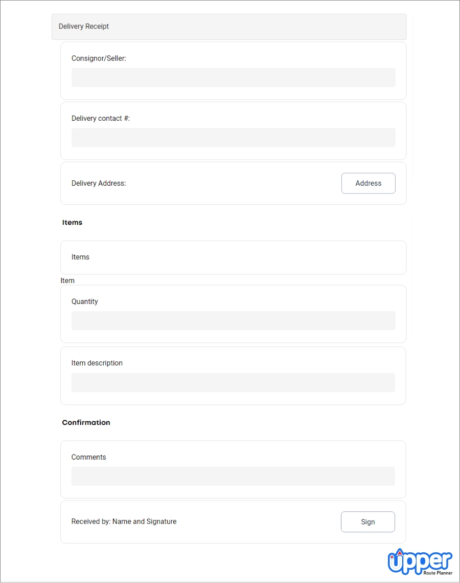 Simple proof of delivery template