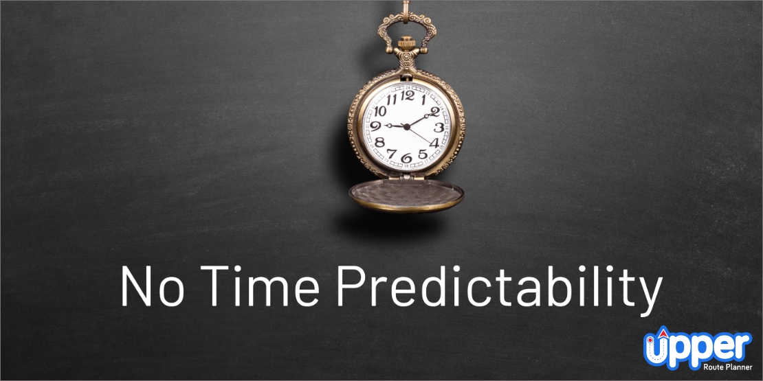 No time predictability for drivers in postcode based route planning
