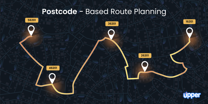 Postcode-based route planning