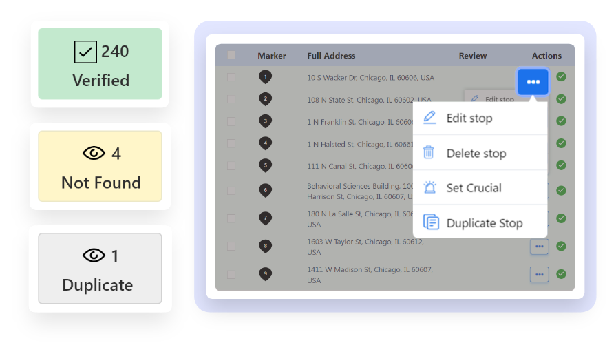 Filter duplicate addresses