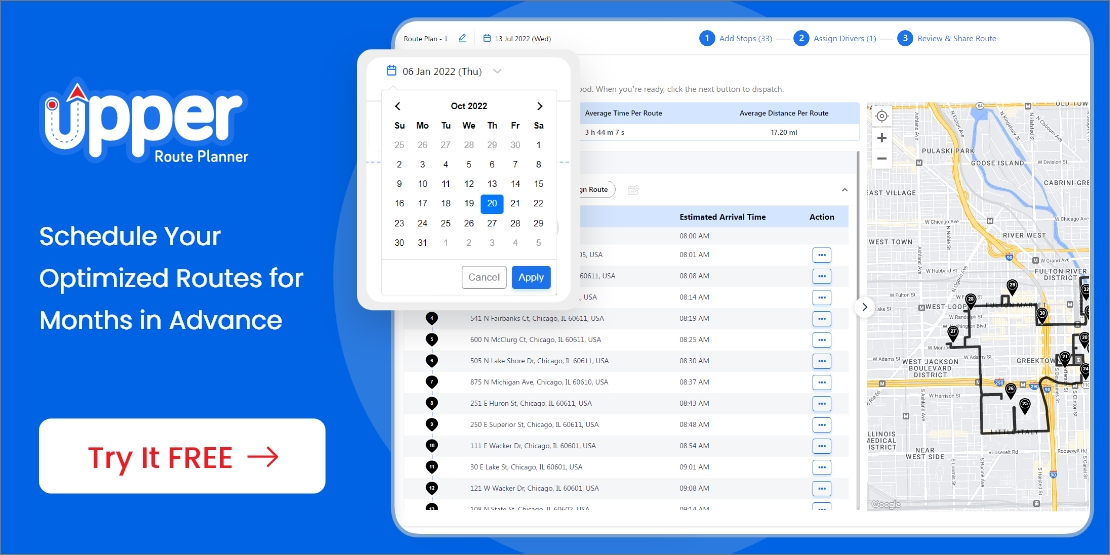 Scheduling routes in advance