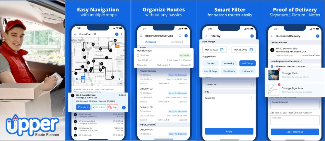 Upper - best google maps alternative for route planning