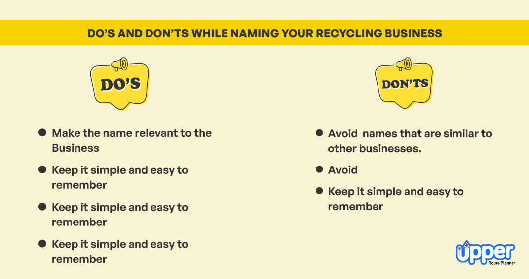 Do’s and don’ts while naming your recycling business