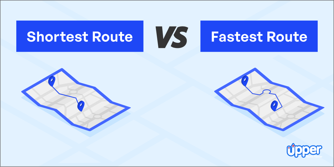 Shortest vs fastest route
