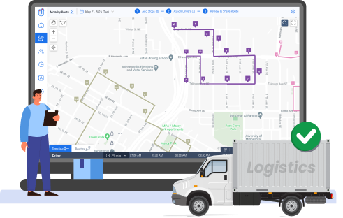 Route scheduling software for multiple stops