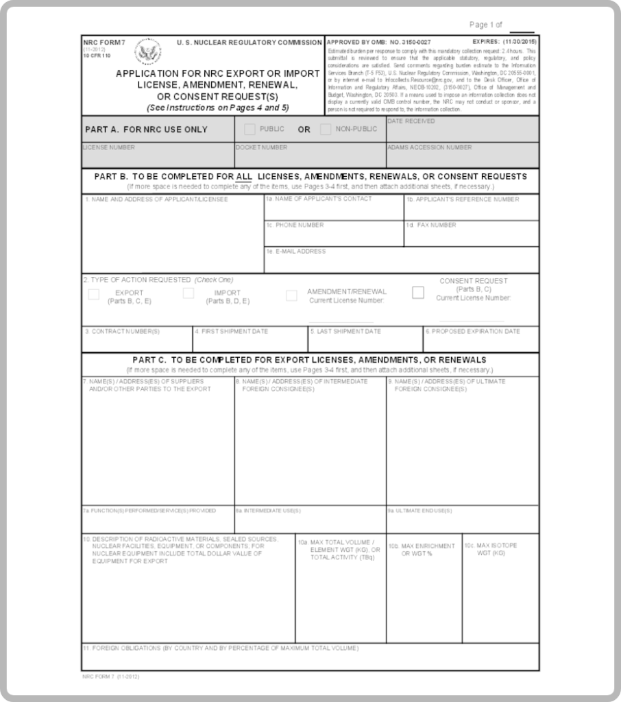 Export and import licenses