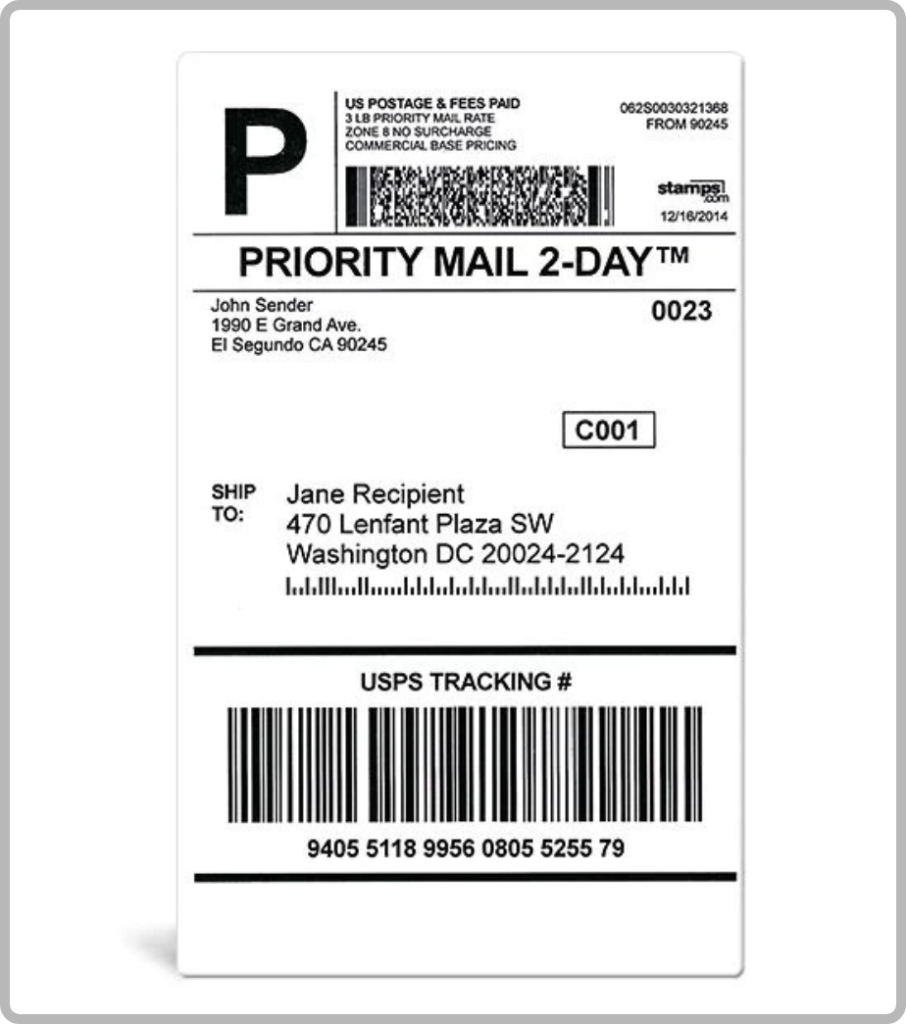 Shipping label