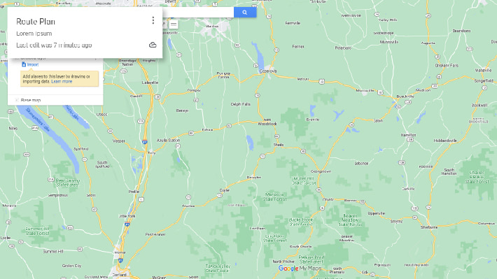 Create a route on google maps - step 2