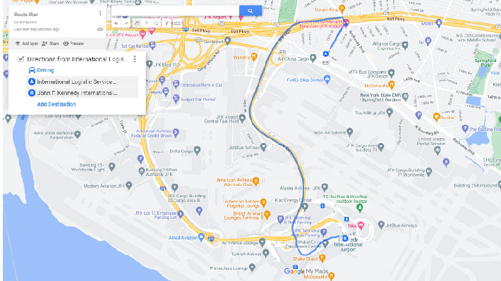Create a route on google maps - step 4