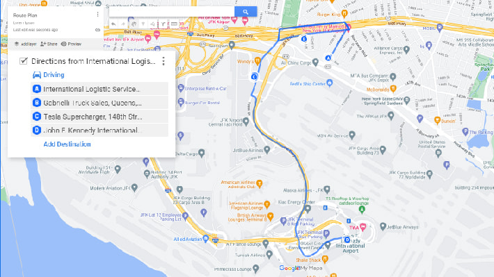 Create a route on google maps - step 5