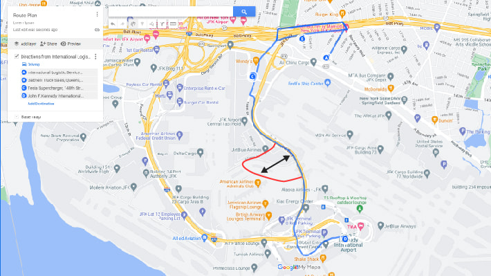 Create a route on google maps - step 7