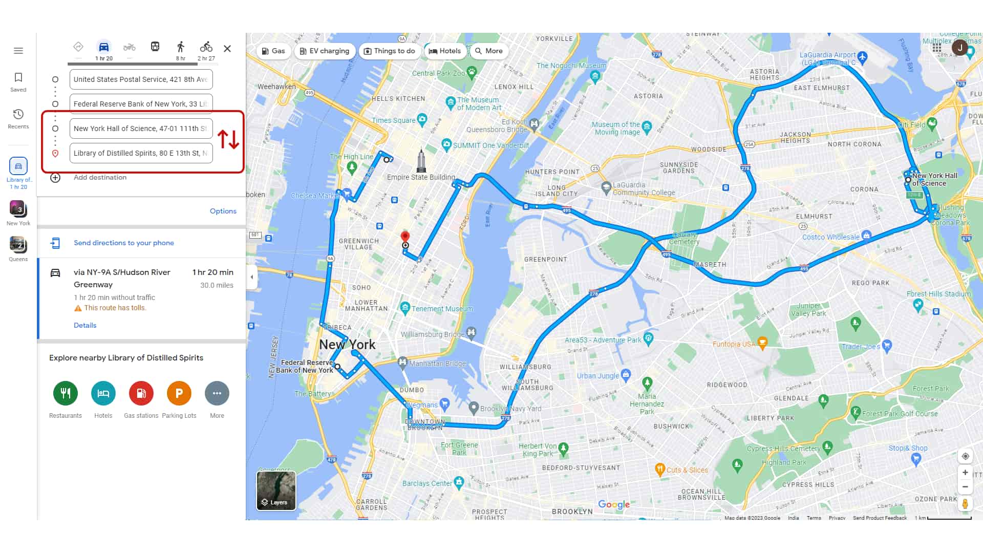 Arrange and optimize stops in google maps