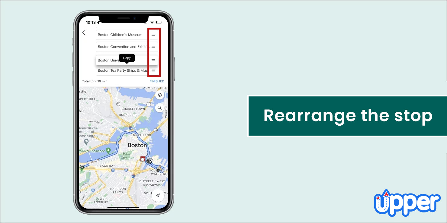 Reorder stops in google maps