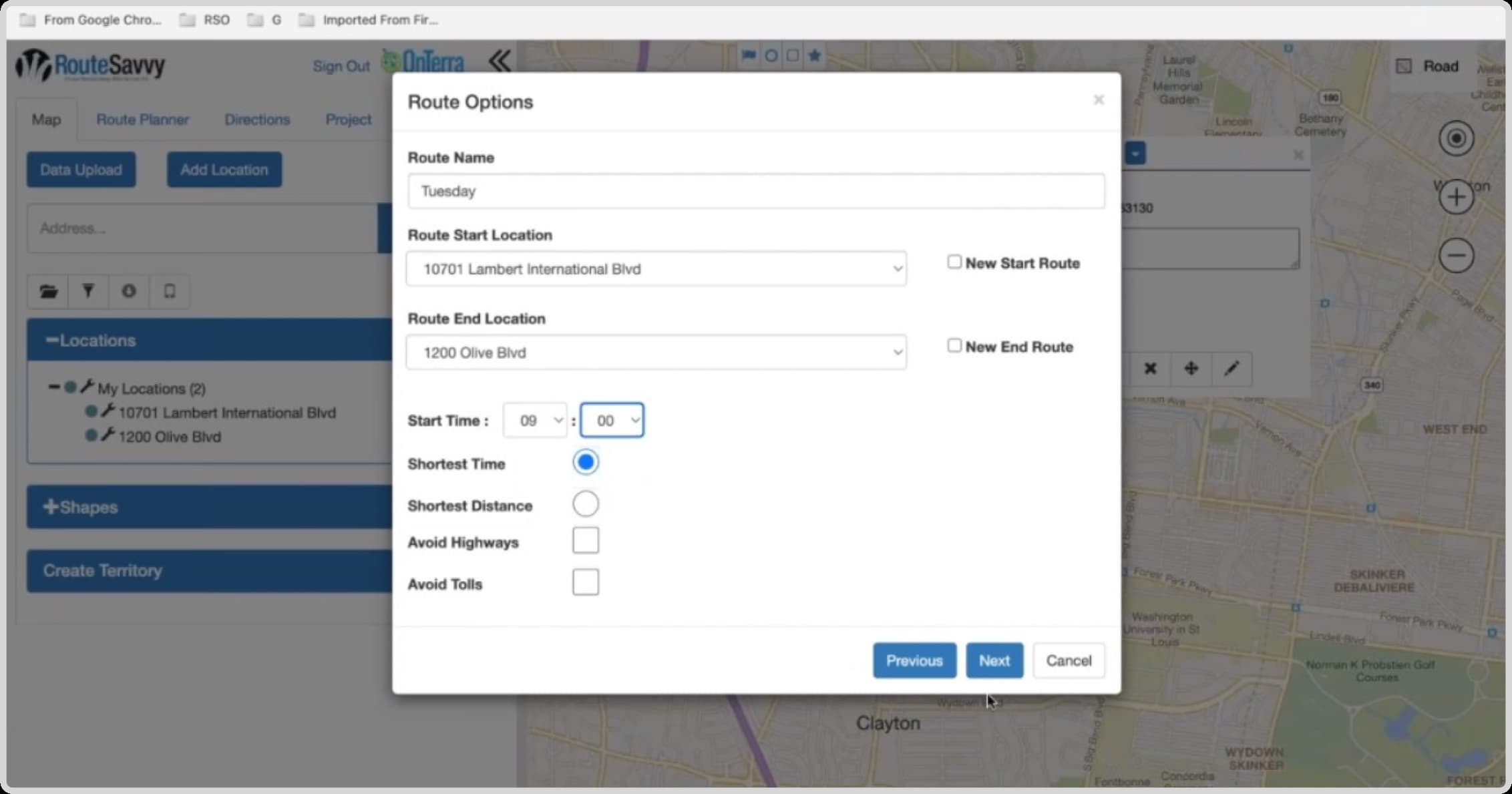 Auto assign route