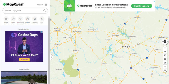 MapQuest - free route planner
