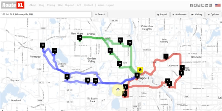 RouteXL - route planning for mutli stops
