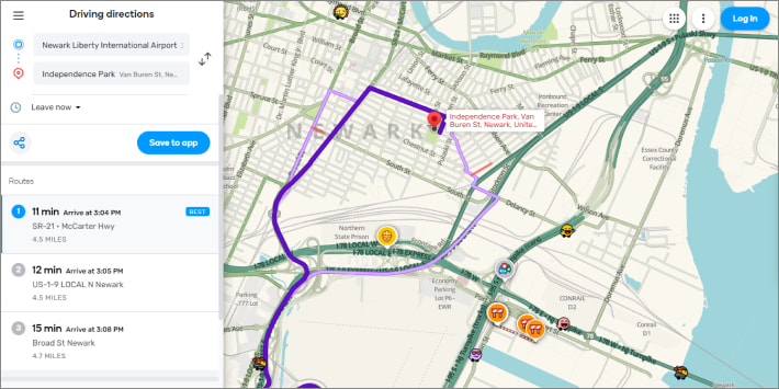 Waze - free route planning app