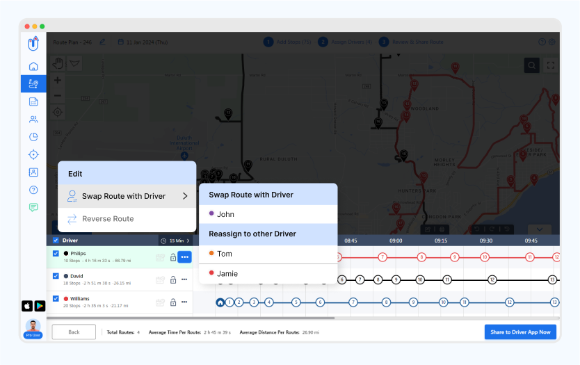 Optimizing Routes in a Few Minutes For Planned Deliveries