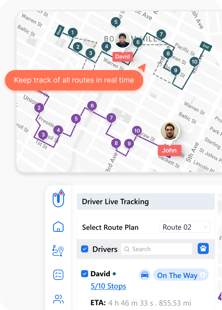 Real time driver tracking