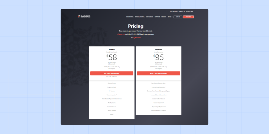 Badger Maps pricing plans
