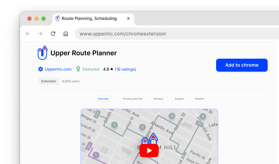 Upper route planner