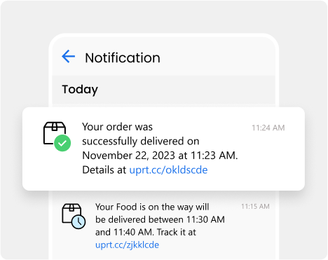 Food delivery customer notifications