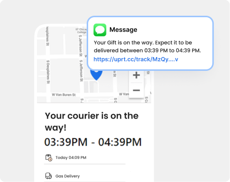 Parcel info for gift delivery