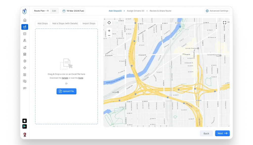 Unlimited routes and bulk address import