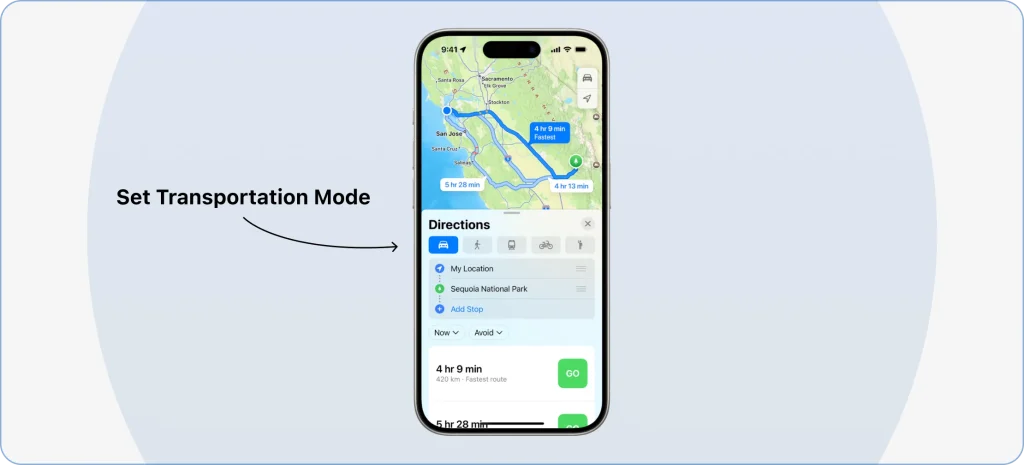Set your route preferences