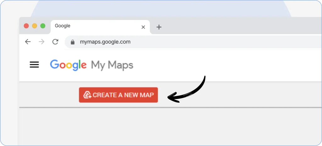 Tap on “Create A New Map” at the top.