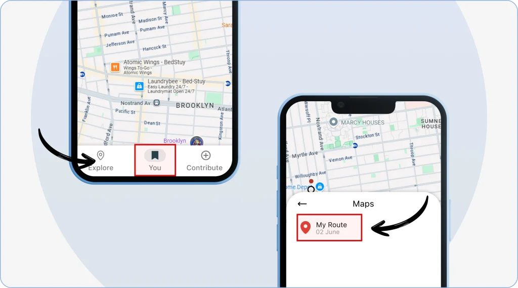 13. To share your custom map from a mobile phone, open the Google Maps app and tap the “You” option at the bottom of your screen. 