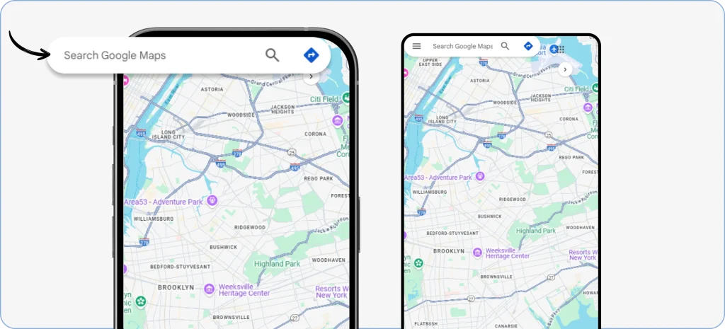 Find the location in the search bar or do it manually by panning on the maps.