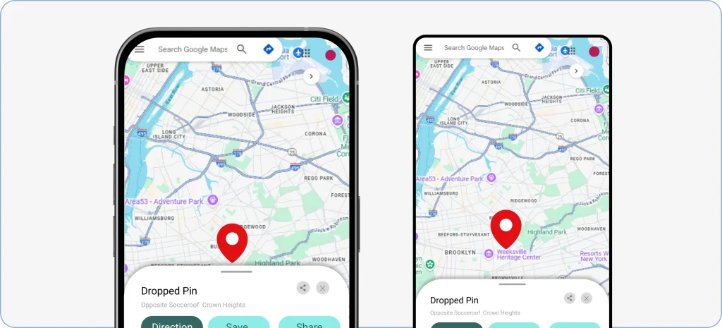 Now, you will see an information bar about the location on the screen.