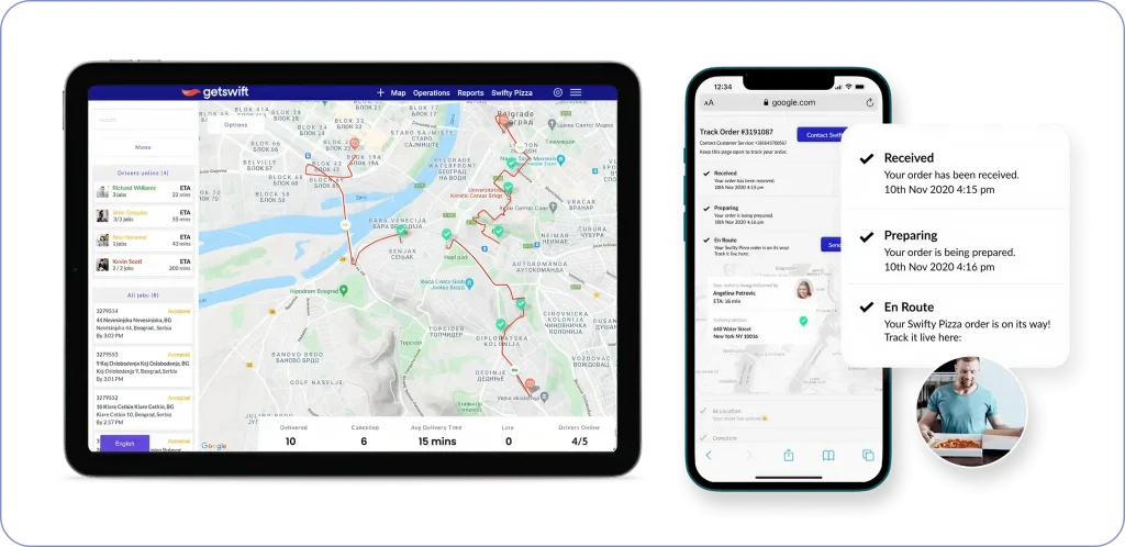 RoadWarrior alternatives comparison featuring GetSwift as a last-mile delivery and dispatch management solution