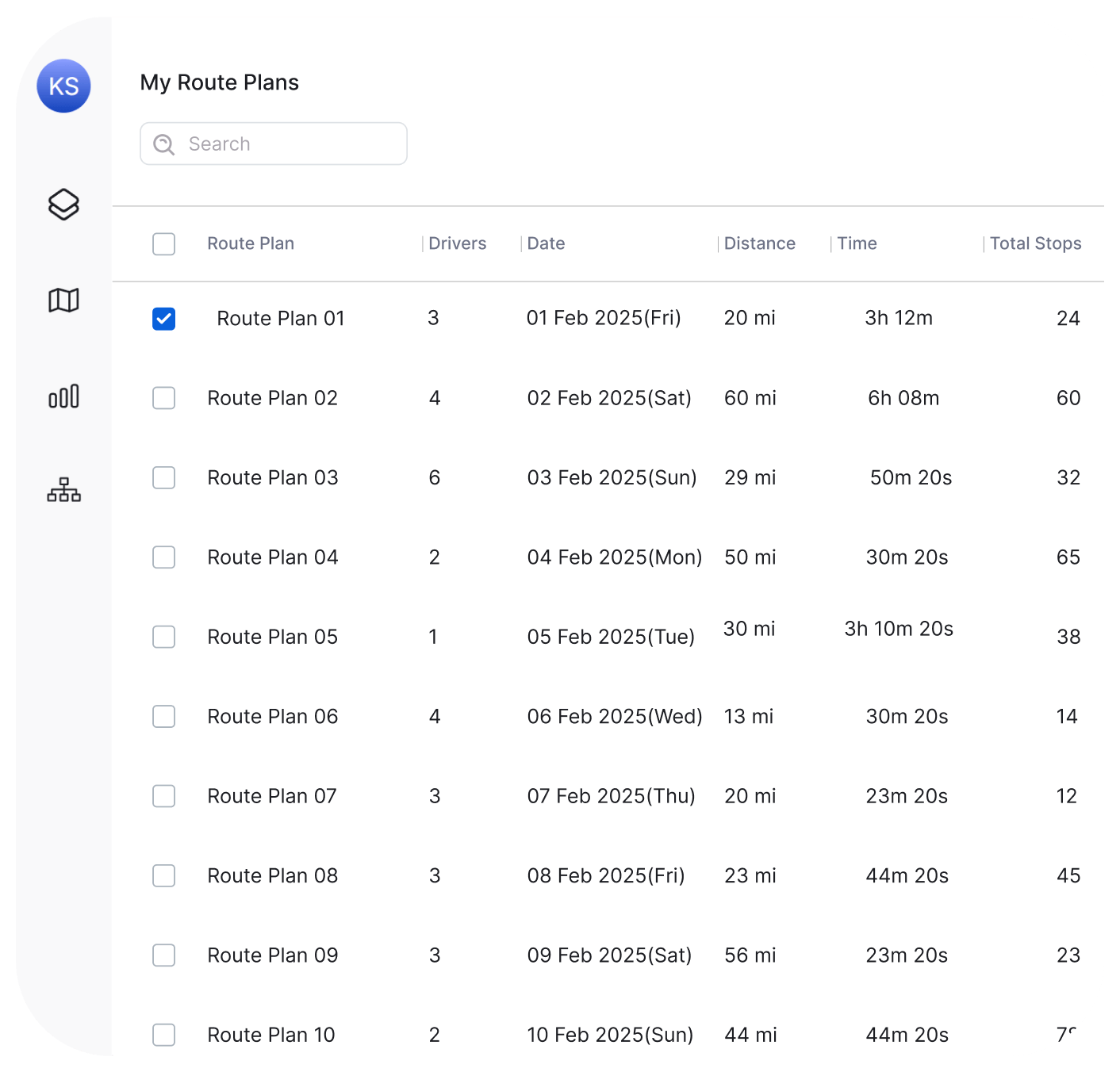 route planning software for coordinating drivers and fleets with dynamic route updates