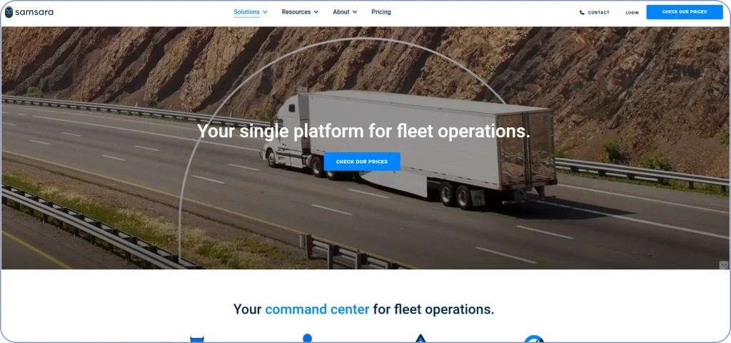 Loginext mile alternatives comparison featuring Samsara as a fleet tracking and telematics platform with routing capabilities
