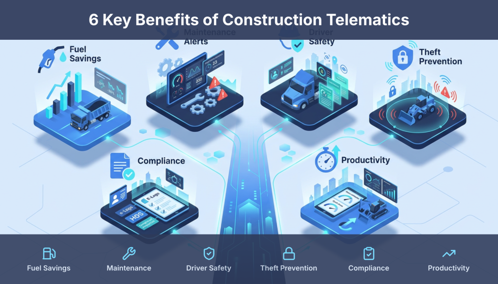 Telematics for Construction: Benefits, Use Cases & ROI