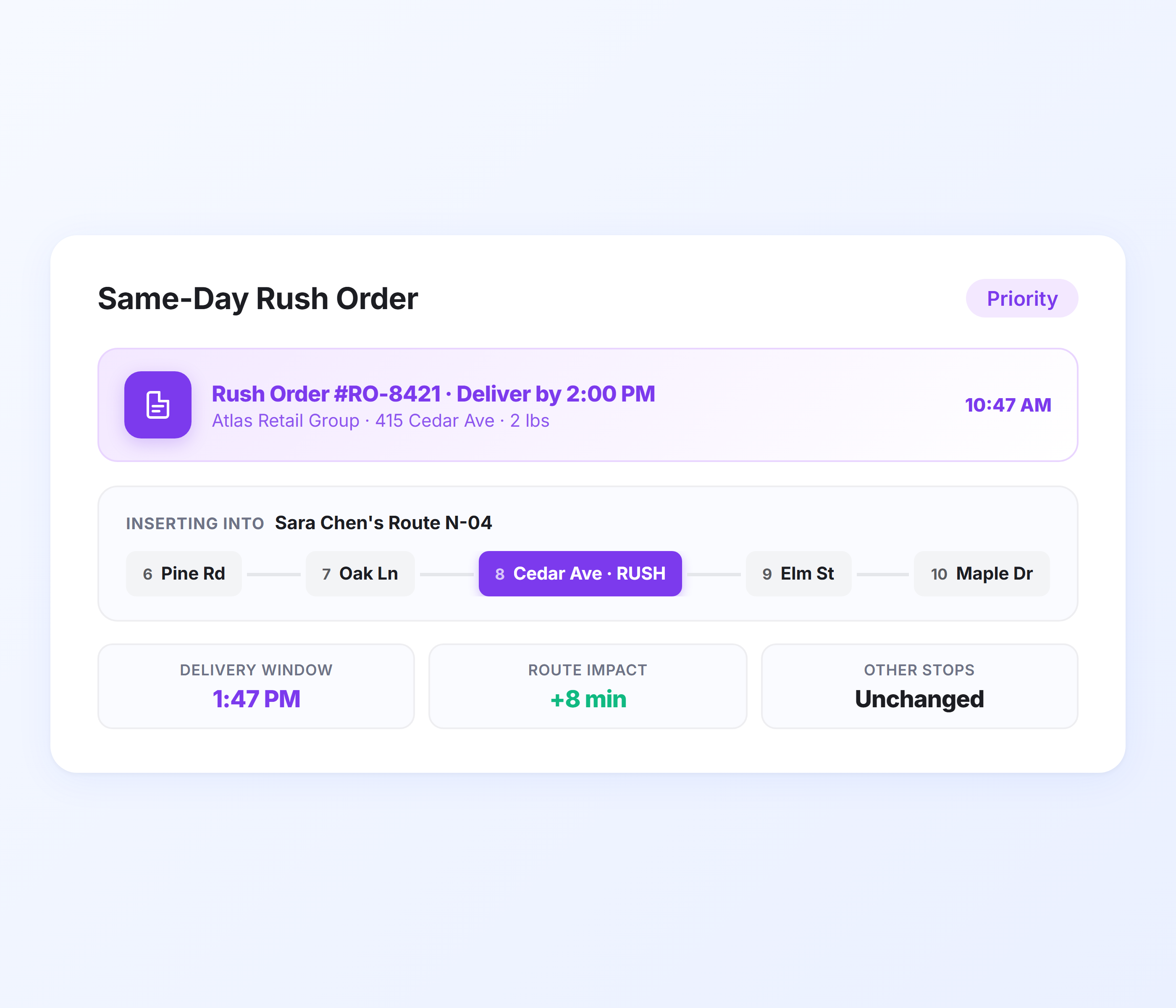 Same-Day and Rush Order Dispatch