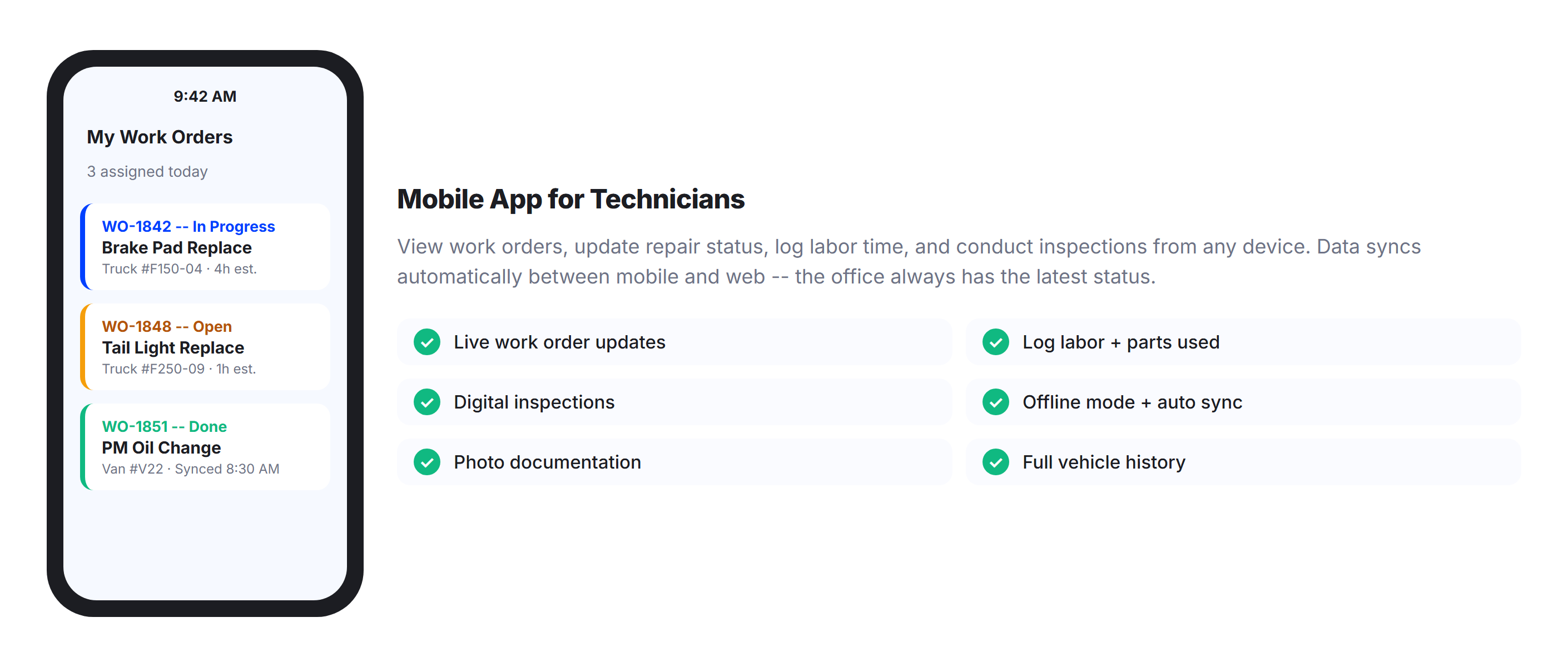 Mobile App for Technicians