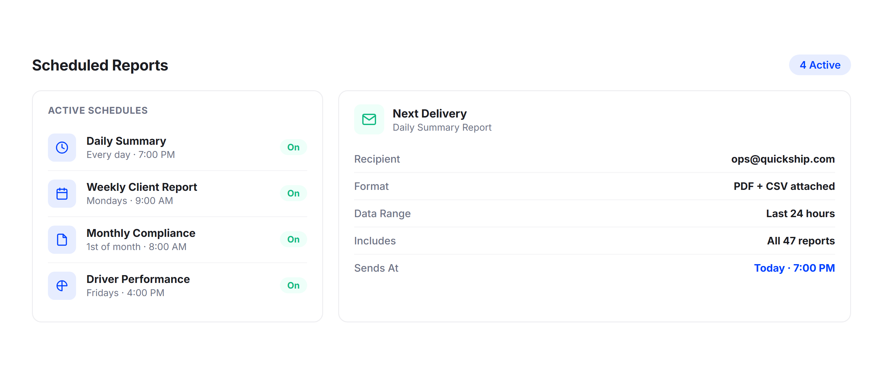 Scheduled Reports