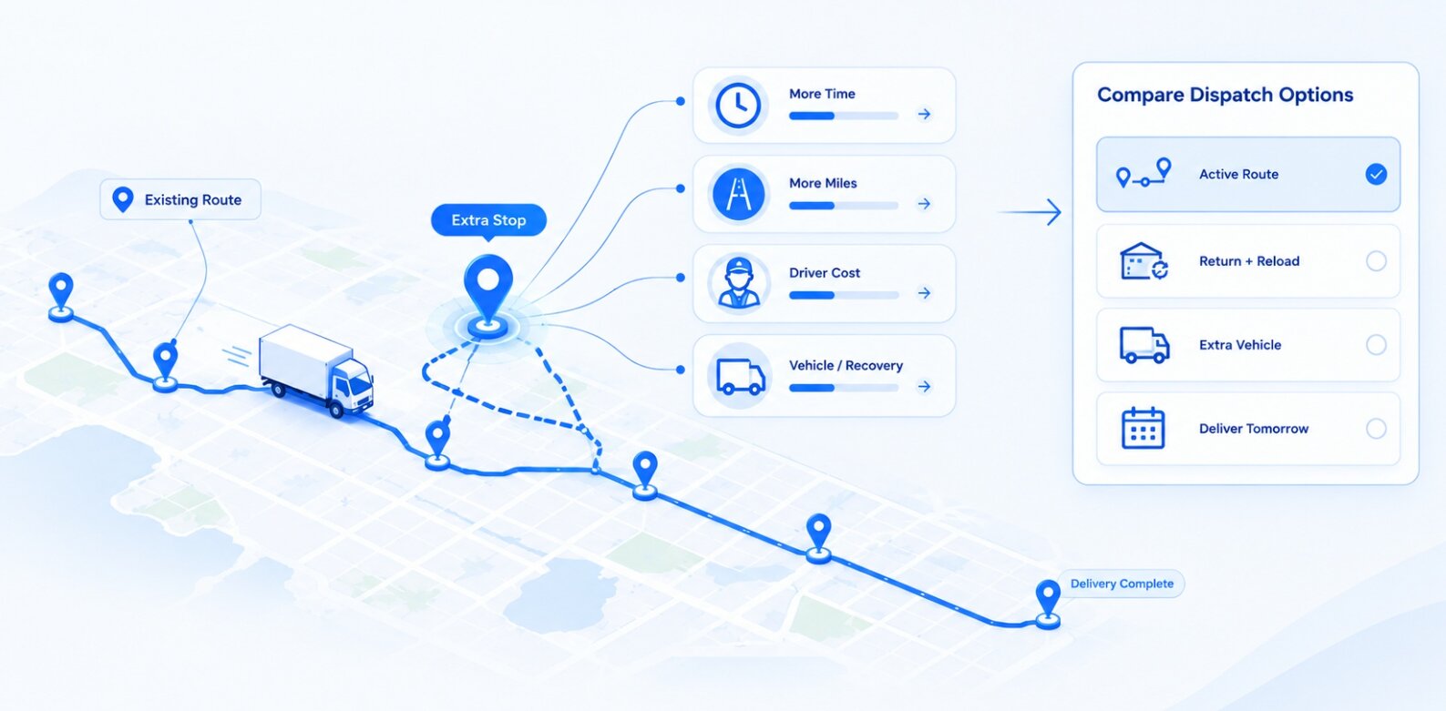 Delivery route optimization with extra stop