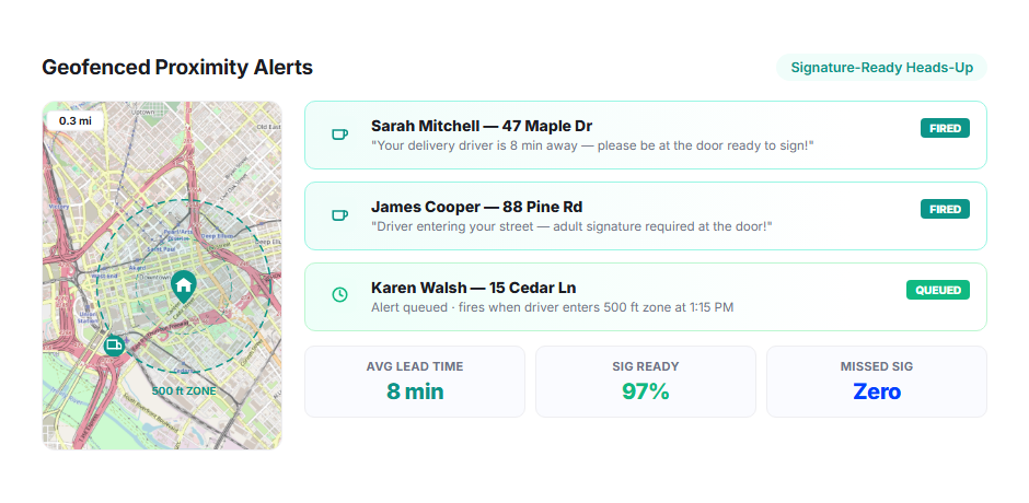 Geofenced Proximity Alerts