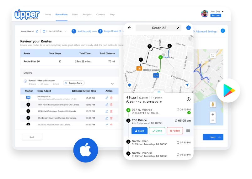 upper route planner for route planning